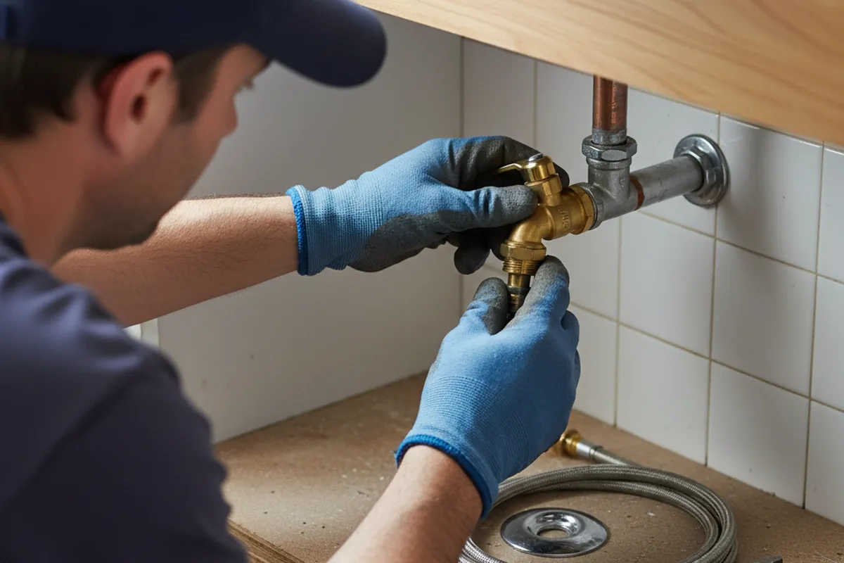 Shutoff valve and fitting work during Burst Pipe Repair in Oakley